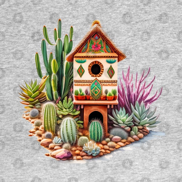 Watercolor New Mexico style Birdhouse by tfortwo